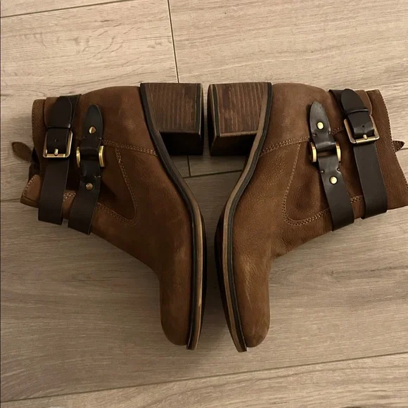 Franco Sarto Brown Leather Ankle Boots - Picture 3 of 9